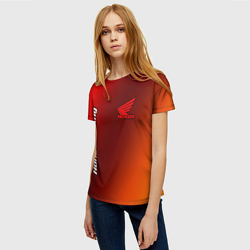 Женская футболка HONDA RACING / 3D-принт – фото 3