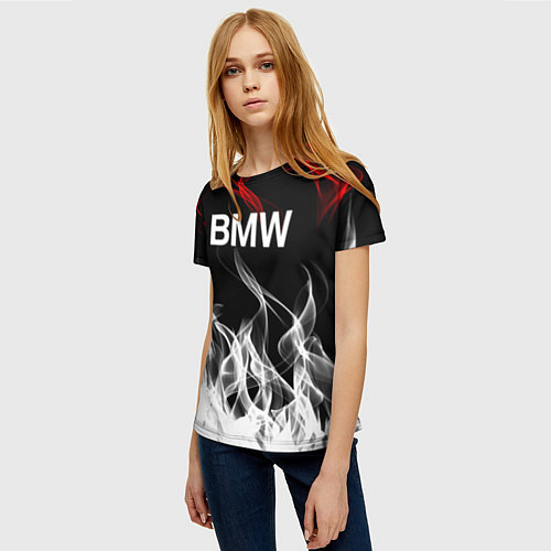 Женская футболка Bmw надпись / 3D-принт – фото 3