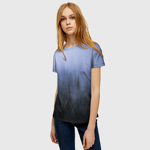 Женская футболка Лес в ночи / 3D-принт – фото 3