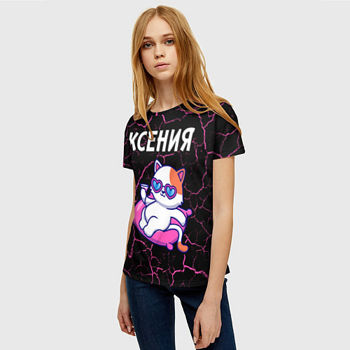 Женская футболка Ксения КОШЕЧКА Трещины / 3D-принт – фото 3