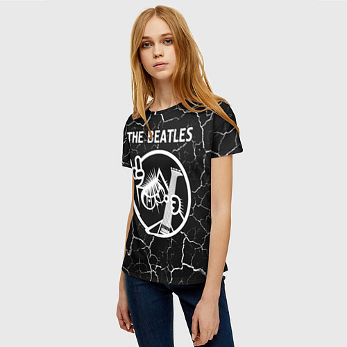 Женская футболка The Beatles - КОТ - Трещины / 3D-принт – фото 3
