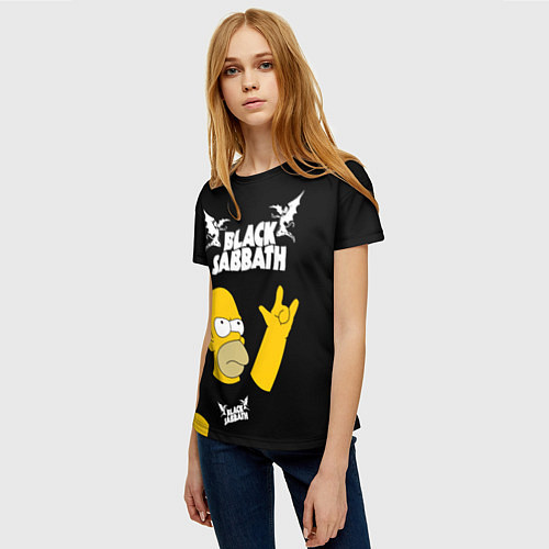 Женская футболка Black Sabbath Гомер Симпсон Simpsons / 3D-принт – фото 3