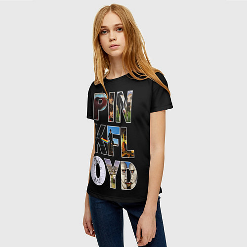 Женская футболка PINK FLOYD АЛЬБОМЫ / 3D-принт – фото 3