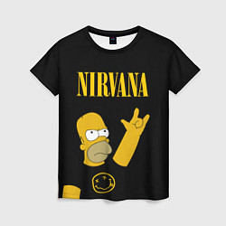 Футболка женская NIRVANA ГОМЕР СИМПСОН, SIMPSONS, цвет: 3D-принт