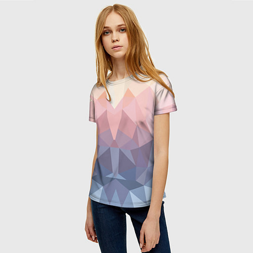 Женская футболка Полигональная свежесть 2022 / 3D-принт – фото 3