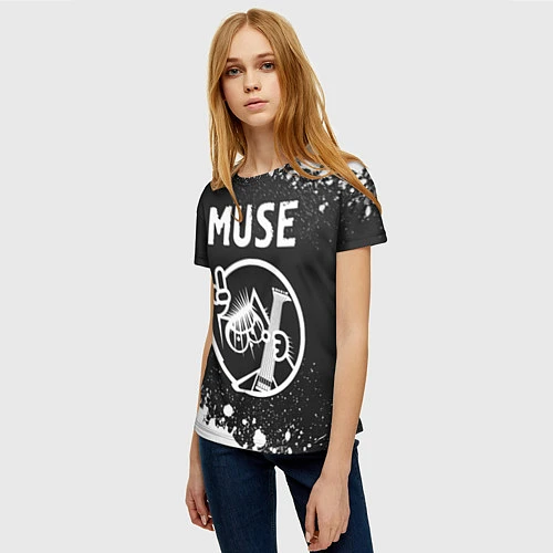 Женская футболка Muse КОТ Брызги / 3D-принт – фото 3