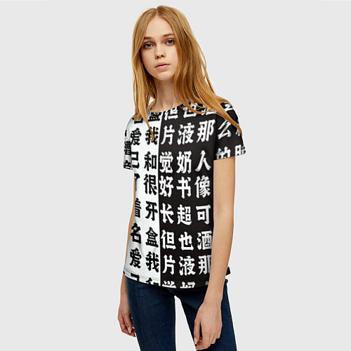 Женская футболка Японские иероглифы Япония Tokyo / 3D-принт – фото 3