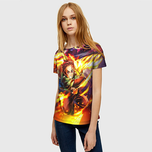 Женская футболка Клинок, рассекающий демонов Demon Slayer / 3D-принт – фото 3