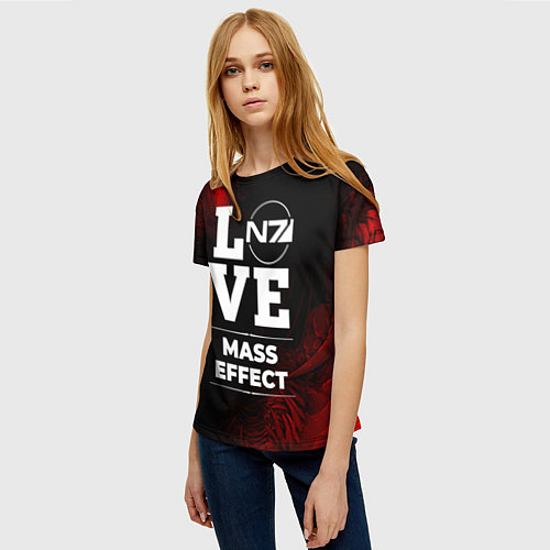 Женская футболка Mass Effect Love Классика / 3D-принт – фото 3