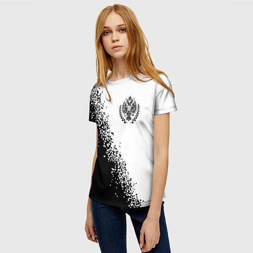 Женская футболка RUSSIAN EMPIRE - ГЕРБ Спрей / 3D-принт – фото 3
