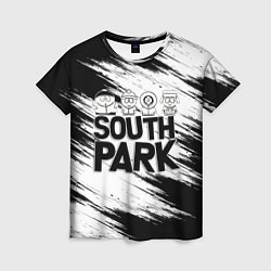 Футболка женская Южный парк - персонажи и логотип South Park, цвет: 3D-принт