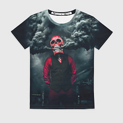 Футболка женская Smoke Дым Skull, цвет: 3D-принт
