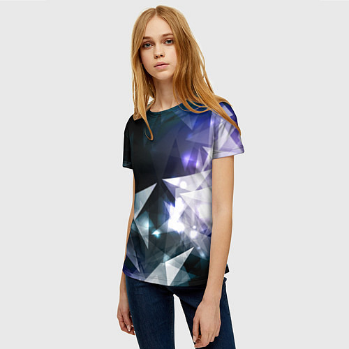 Женская футболка Алмазные треугольники / 3D-принт – фото 3