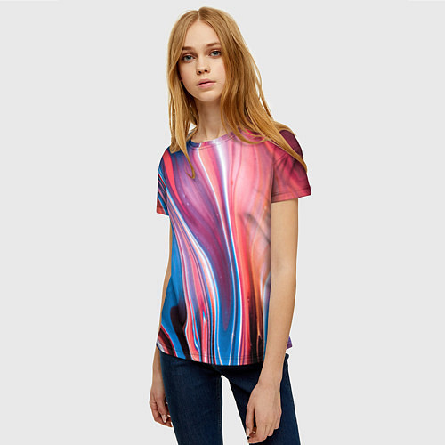 Женская футболка Colorful river / 3D-принт – фото 3