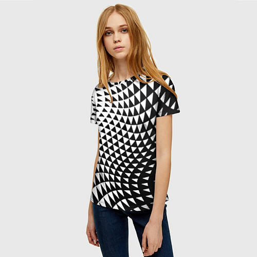 Женская футболка Минималистический авангардный паттерн / 3D-принт – фото 3