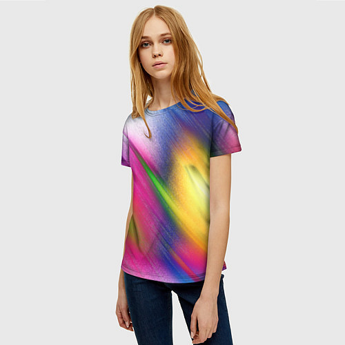 Женская футболка Абстрактный разноцветный текстурированный фон / 3D-принт – фото 3