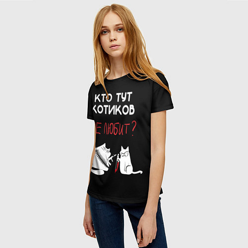Женская футболка Любите котиков! / 3D-принт – фото 3