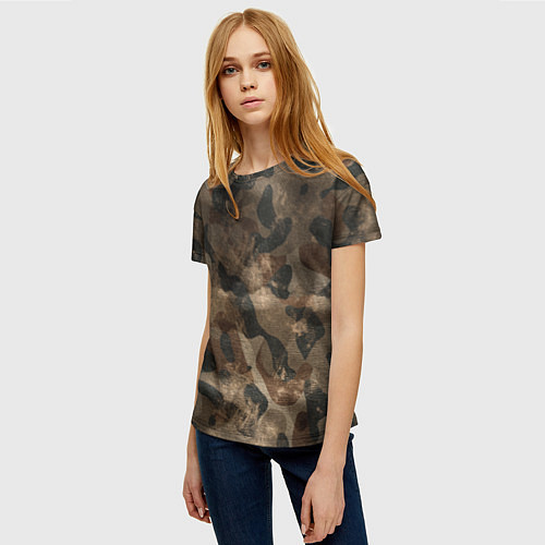 Женская футболка Камуфляж с потёртостями - Буря в пустыне / 3D-принт – фото 3