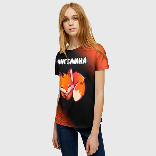 Женская футболка Ангелина ЛИСИЧКА Градиент / 3D-принт – фото 3