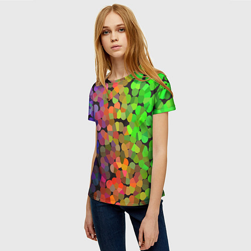 Женская футболка Яркая палитра красок - блики / 3D-принт – фото 3
