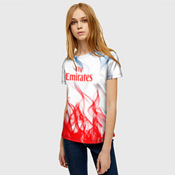 Футболка женская Arsenal пламя, цвет: 3D-принт — фото 2