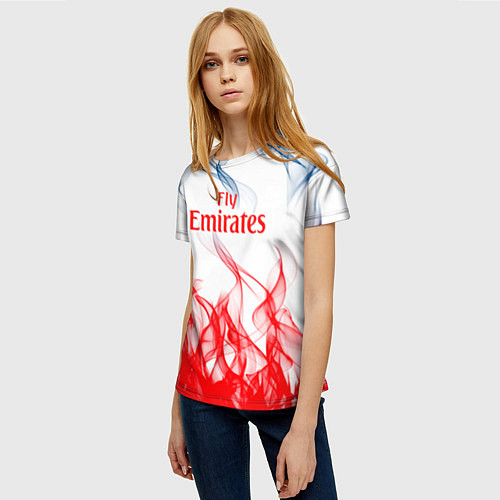 Женская футболка Arsenal пламя / 3D-принт – фото 3