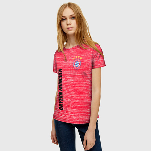 Женская футболка BAYERN MUNCHEN БАВАРИЯ football club / 3D-принт – фото 3