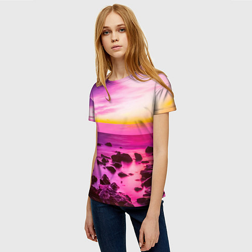 Женская футболка Just a sunset / 3D-принт – фото 3