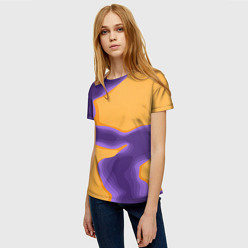 Женская футболка Фиолетовая река / 3D-принт – фото 3