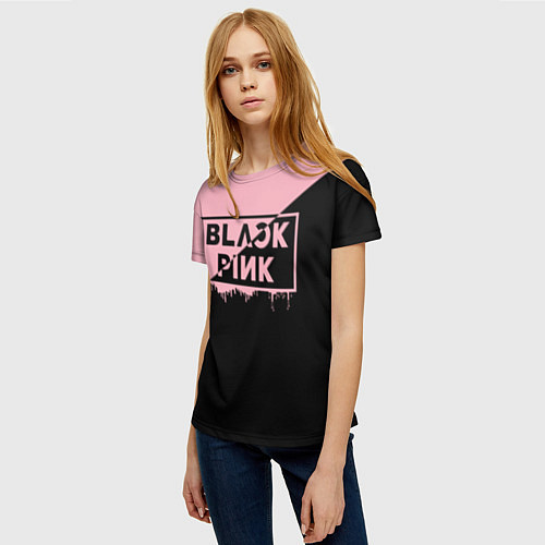 Женская футболка BLACKPINK BIG LOGO / 3D-принт – фото 3