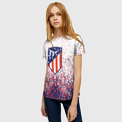 Футболка женская Atletico madrid logo брызги красок, цвет: 3D-принт — фото 2