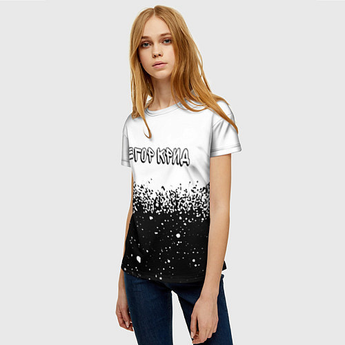 Женская футболка Рэпер Егор Крид в стиле граффити / 3D-принт – фото 3