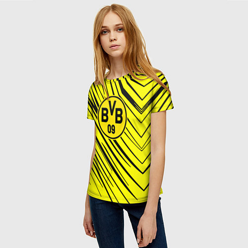 Женская футболка Borussia боруссия абстрактный фон желтый / 3D-принт – фото 3