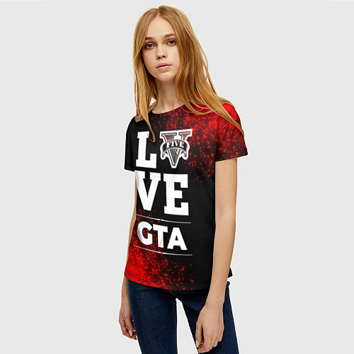 Женская футболка GTA Love Классика / 3D-принт – фото 3