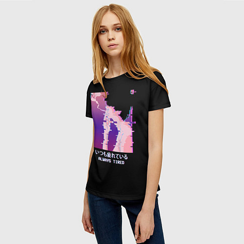 Женская футболка Sad neon boy / 3D-принт – фото 3