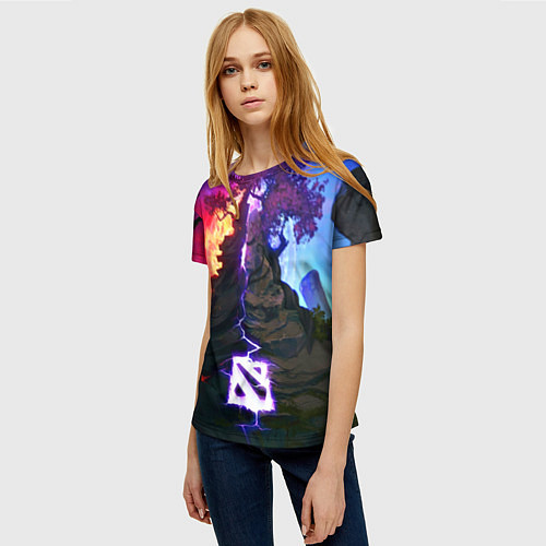 Женская футболка Огонь и воздух / 3D-принт – фото 3