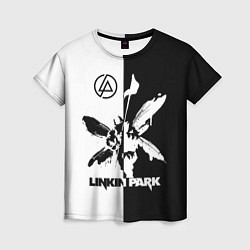 Футболка женская Linkin Park логотип черно-белый, цвет: 3D-принт