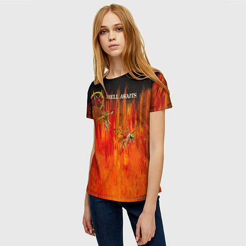Женская футболка Hell Awaits - Slayer / 3D-принт – фото 3