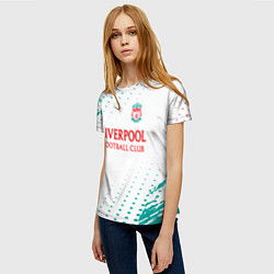 Футболка женская Liverpool краски, цвет: 3D-принт — фото 2