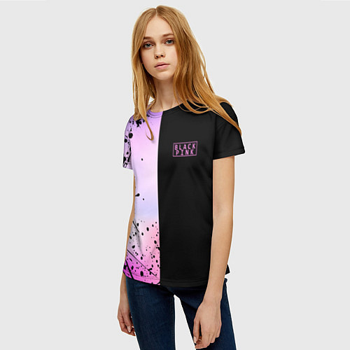 Женская футболка BLACKPINK HALF COLORS / 3D-принт – фото 3