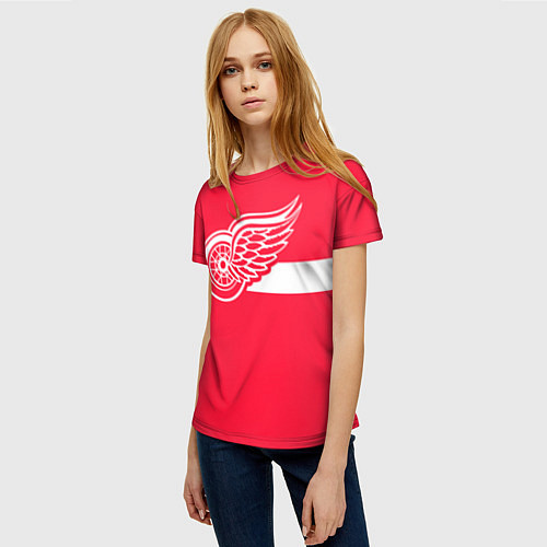 Женская футболка Детройт Ред Уингз Форма / 3D-принт – фото 3