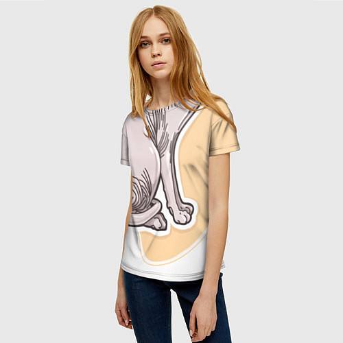 Женская футболка Донской сфинкс Кошки / 3D-принт – фото 3