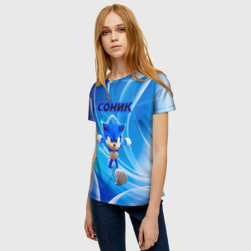 Женская футболка Sonic абстракция / 3D-принт – фото 3