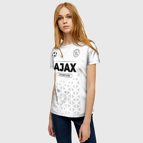 Женская футболка Ajax Champions Униформа / 3D-принт – фото 3