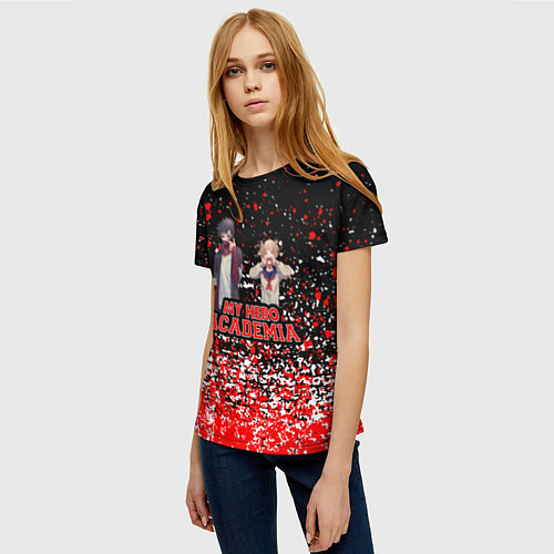 Женская футболка Моя геройская академия брызги красок / 3D-принт – фото 3