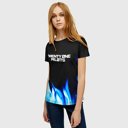 Женская футболка Twenty One Pilots Blue Fire / 3D-принт – фото 3