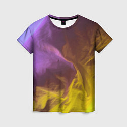 Футболка женская Неоновые фонари на шёлковой поверхности - Фиолетов, цвет: 3D-принт