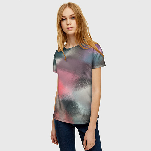 Женская футболка Современный разноцветный абстрактный узор / 3D-принт – фото 3