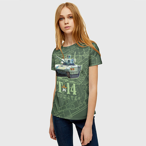 Женская футболка Т-14 Армата / 3D-принт – фото 3