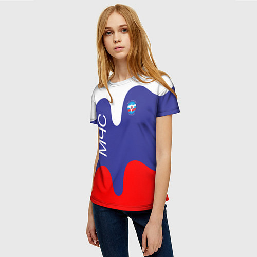 Женская футболка МЧС - флаг России / 3D-принт – фото 3